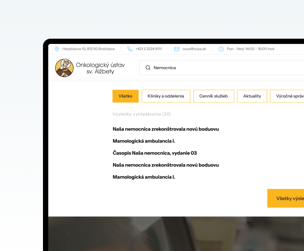 Webstránka Vyhľadávanie Ousa-sk Nextio